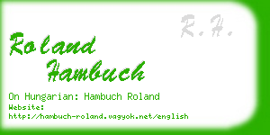 roland hambuch business card